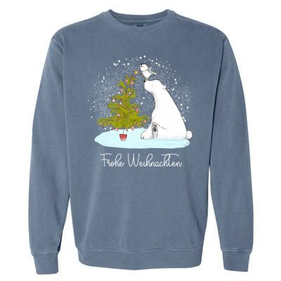 Frohe Weihnachten Cute Polar Bear Penguin Christmas Meaningful Gift Garment-Dyed Sweatshirt