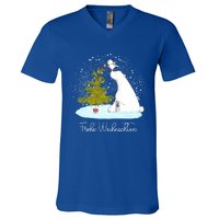 Frohe Weihnachten Cute Polar Bear Penguin Christmas Meaningful Gift V-Neck T-Shirt