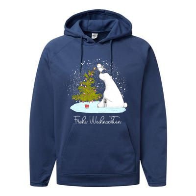 Frohe Weihnachten Cute Polar Bear Penguin Christmas Meaningful Gift Performance Fleece Hoodie