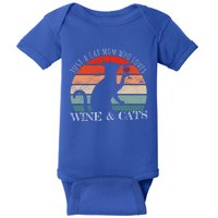 Funny Wine Cats Saying And Cat Mom Gift Baby Bodysuit