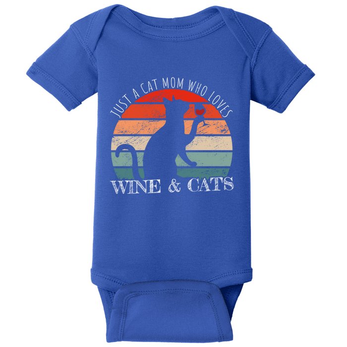 Funny Wine Cats Saying And Cat Mom Gift Baby Bodysuit