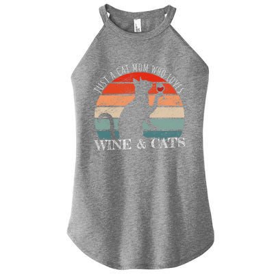 Funny Wine Cats Saying And Cat Mom Gift Women’s Perfect Tri Rocker Tank