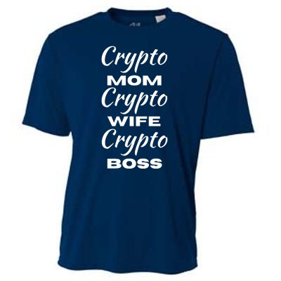 Funny Women Crypto Mom Wife Boss, Funny Woman Tee Bitcoin Cooling Performance Crew T-Shirt