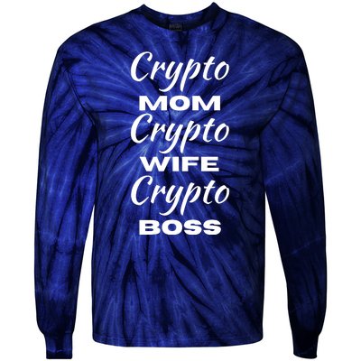 Funny Women Crypto Mom Wife Boss, Funny Woman Tee Bitcoin Tie-Dye Long Sleeve Shirt