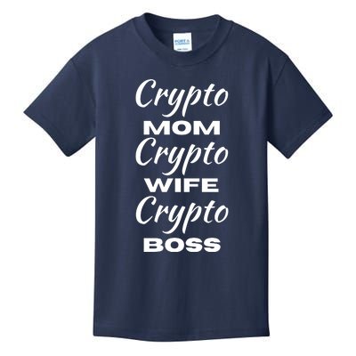 Funny Women Crypto Mom Wife Boss, Funny Woman Tee Bitcoin Kids T-Shirt