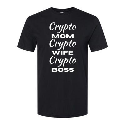 Funny Women Crypto Mom Wife Boss, Funny Woman Tee Bitcoin Softstyle CVC T-Shirt