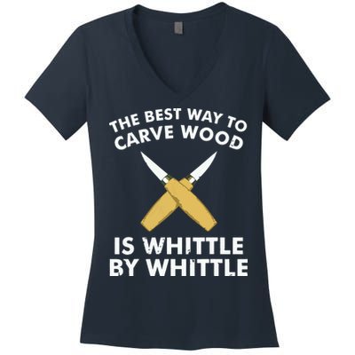 Funny Wood Carving Whittling Woodworking Carpenter Tools Women's V-Neck T-Shirt