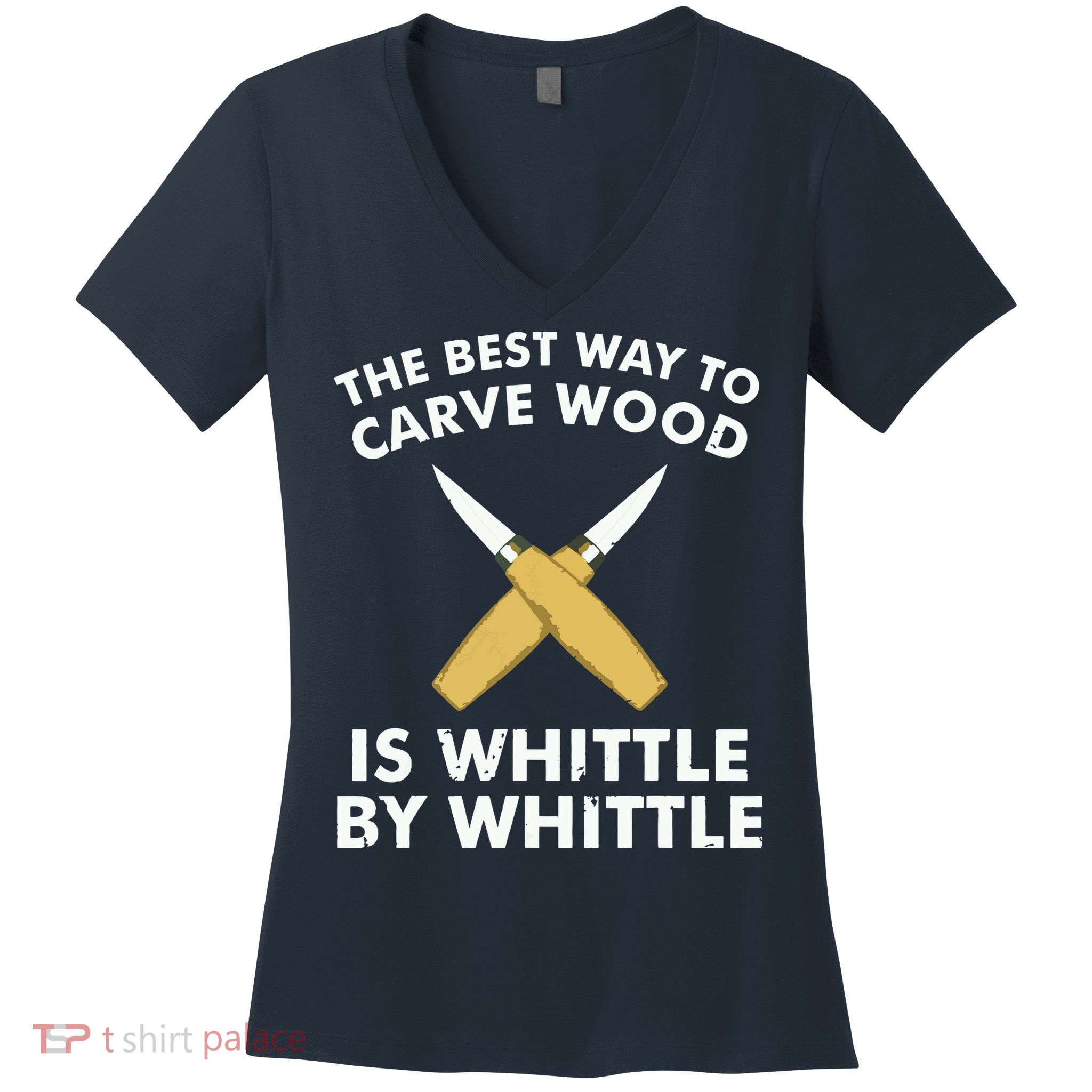 Funny Wood Carving Whittling Woodworking Carpenter Tools Women's V-Neck T-Shirt