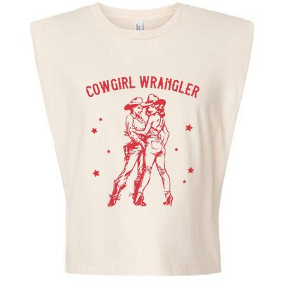 Funny Western Cowgirl Wrangler Lesbian Queer Pride Month Garment-Dyed Women's Muscle Tee