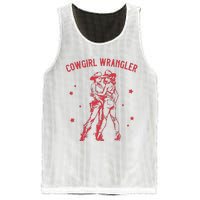 Funny Western Cowgirl Wrangler Lesbian Queer Pride Month Mesh Reversible Basketball Jersey Tank