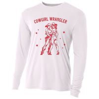 Funny Western Cowgirl Wrangler Lesbian Queer Pride Month Cooling Performance Long Sleeve Crew