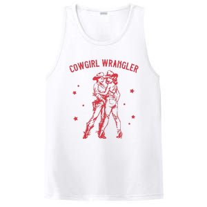 Funny Western Cowgirl Wrangler Lesbian Queer Pride Month PosiCharge Competitor Tank