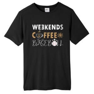 Funny Weekends Coffee and Baseball, Baseball Lovers Funny Tall Fusion ChromaSoft Performance T-Shirt