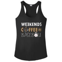 Funny Weekends Coffee and Baseball, Baseball Lovers Funny Ladies PosiCharge Competitor Racerback Tank