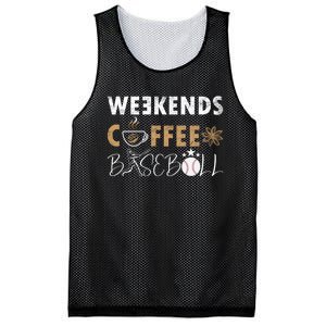 Funny Weekends Coffee and Baseball, Baseball Lovers Funny Mesh Reversible Basketball Jersey Tank