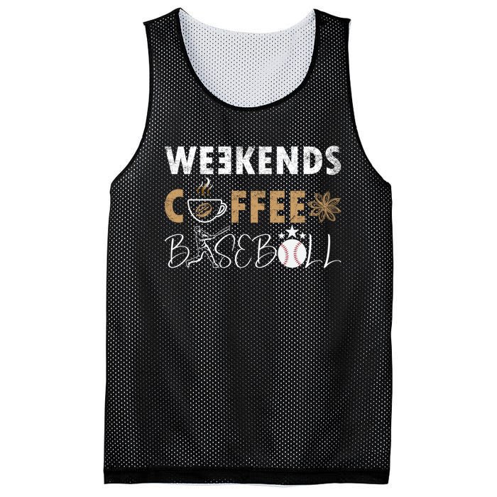 Funny Weekends Coffee and Baseball, Baseball Lovers Funny Mesh Reversible Basketball Jersey Tank