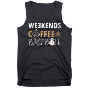 Funny Weekends Coffee and Baseball, Baseball Lovers Funny Tank Top