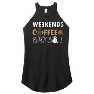 Funny Weekends Coffee and Baseball, Baseball Lovers Funny Women's Perfect Tri Rocker Tank