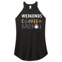 Funny Weekends Coffee and Baseball, Baseball Lovers Funny Women's Perfect Tri Rocker Tank