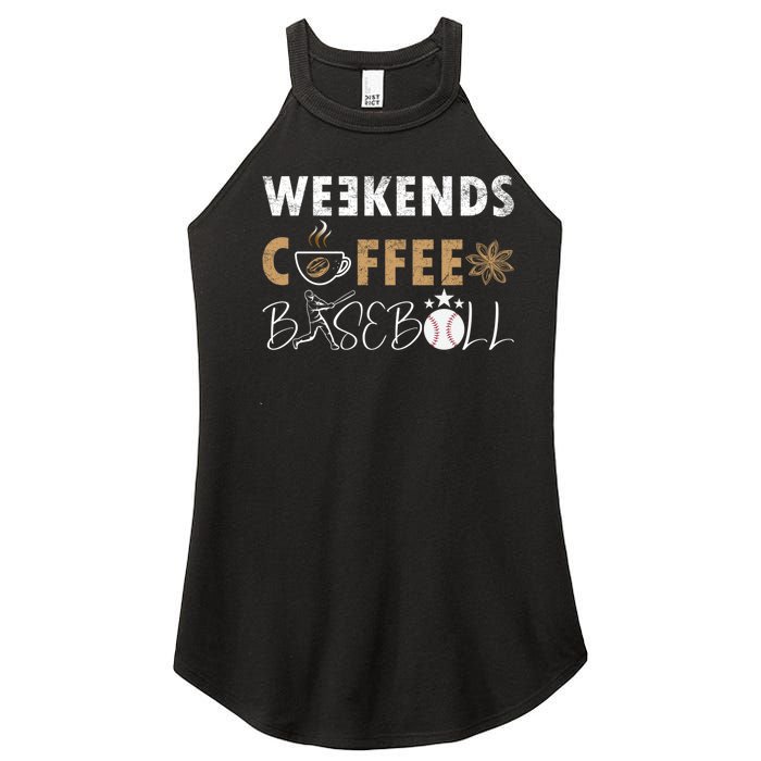 Funny Weekends Coffee and Baseball, Baseball Lovers Funny Women's Perfect Tri Rocker Tank