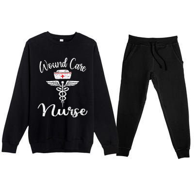 Funny Wound Care Nurse Nursing Wound Ostomy Nurse Gift Premium Crewneck Sweatsuit Set