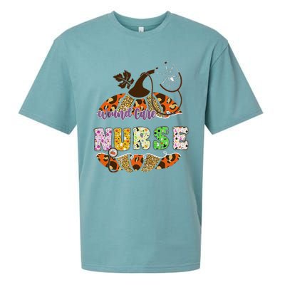 Funny Wound Care Nurse Nursing Halloween Pumpkin Leopard Sueded Cloud Jersey T-Shirt