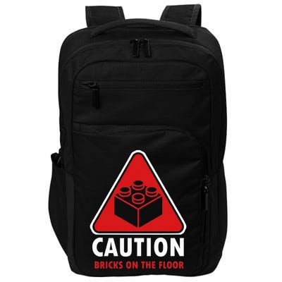 Funny Warning Caution Building Blocks Bricks On The Floor Impact Tech Backpack