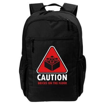 Funny Warning Caution Building Blocks Bricks On The Floor Daily Commute Backpack