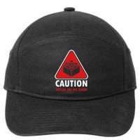 Funny Warning Caution Building Blocks Bricks On The Floor 7-Panel Snapback Hat