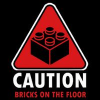 Funny Warning Caution Building Blocks Bricks On The Floor Drawstring Bag