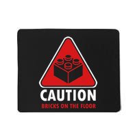 Funny Warning Caution Building Blocks Bricks On The Floor Mousepad