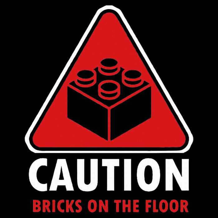 Funny Warning Caution Building Blocks Bricks On The Floor Baby Bodysuit