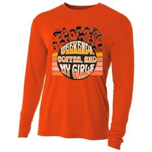 Fun Weekends Coffee And My Chicken Tee For Woman Gift Cooling Performance Long Sleeve Crew