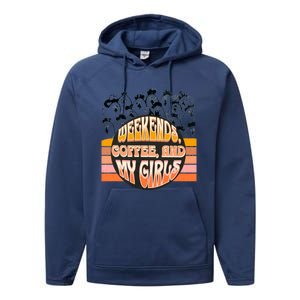 Fun Weekends Coffee And My Chicken Tee For Woman Gift Performance Fleece Hoodie