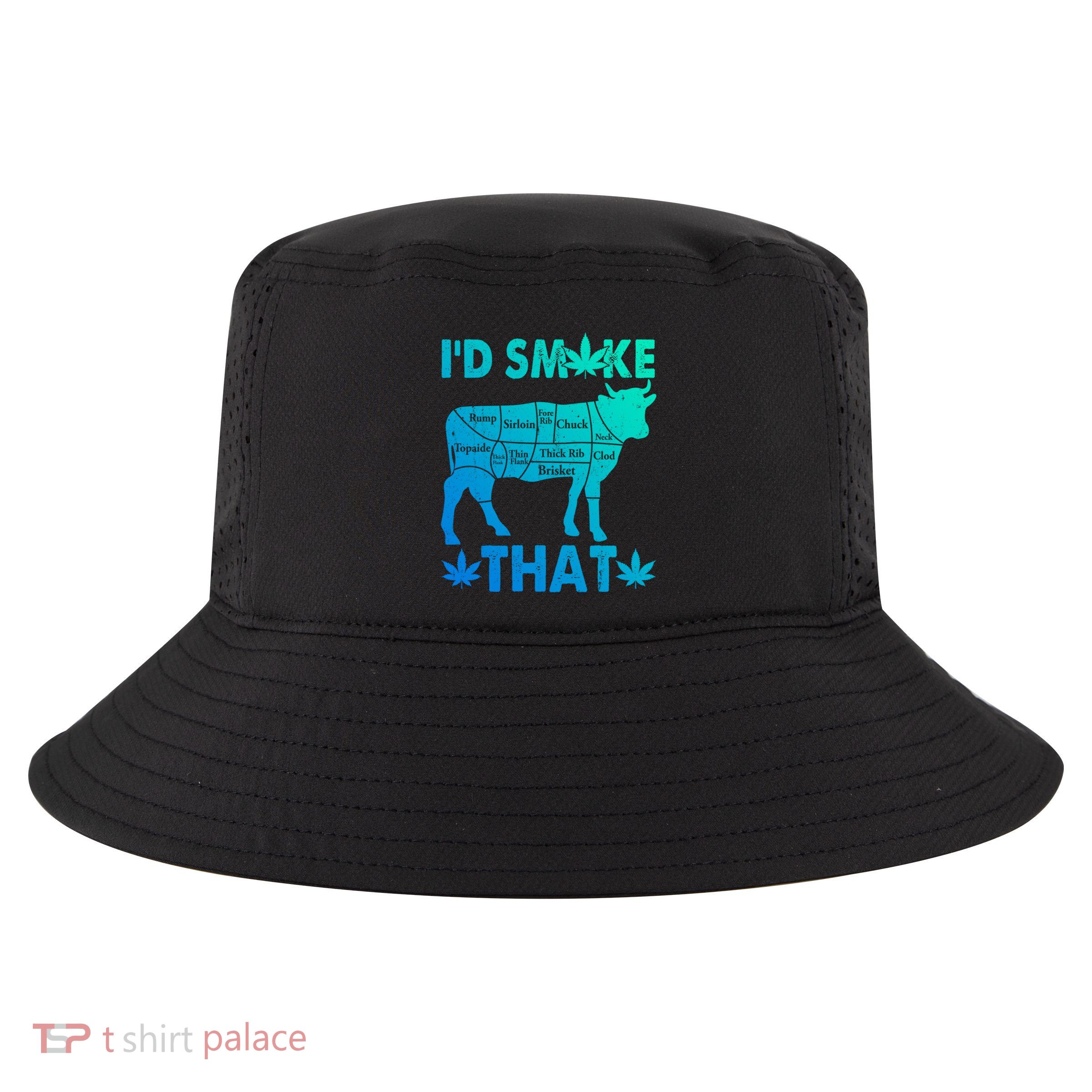 Funny Weed Chef Butcher Smoke Marijuana Beef Funny Dad Gift Cool Comfort Performance Bucket Hat