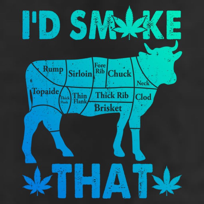 Funny Weed Chef Butcher Smoke Marijuana Beef Funny Dad Gift 7 Panel Mesh Trucker Snapback Hat