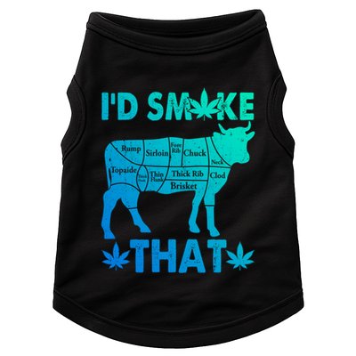 Funny Weed Chef Butcher Smoke Marijuana Beef Funny Dad Gift Doggie Tank