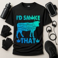 Funny Weed Chef Butcher Smoke Marijuana Beef Funny Dad Gift Cooling Performance Crew T-Shirt