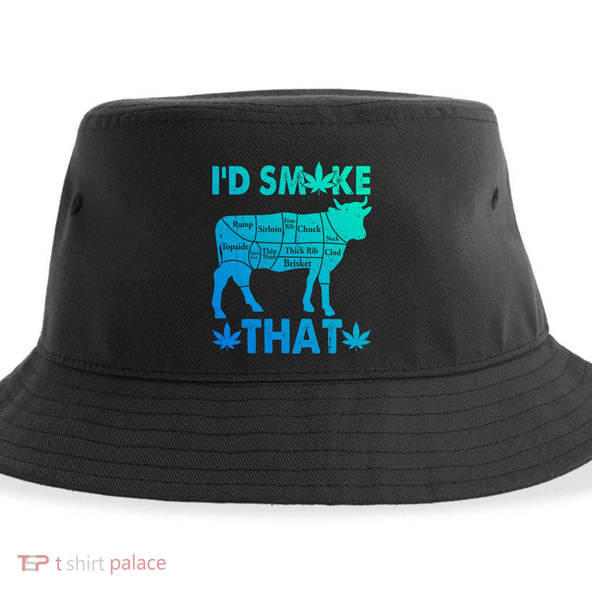 Funny Weed Chef Butcher Smoke Marijuana Beef Funny Dad Gift Sustainable Bucket Hat