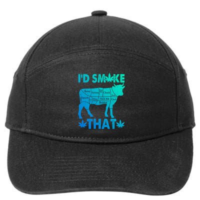 Funny Weed Chef Butcher Smoke Marijuana Beef Funny Dad Gift 7-Panel Snapback Hat