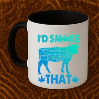 Funny Weed Chef Butcher Smoke Marijuana Beef Funny Dad Gift Mug