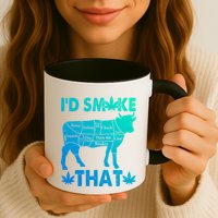 Funny Weed Chef Butcher Smoke Marijuana Beef Funny Dad Gift Mug