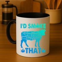 Funny Weed Chef Butcher Smoke Marijuana Beef Funny Dad Gift Mug