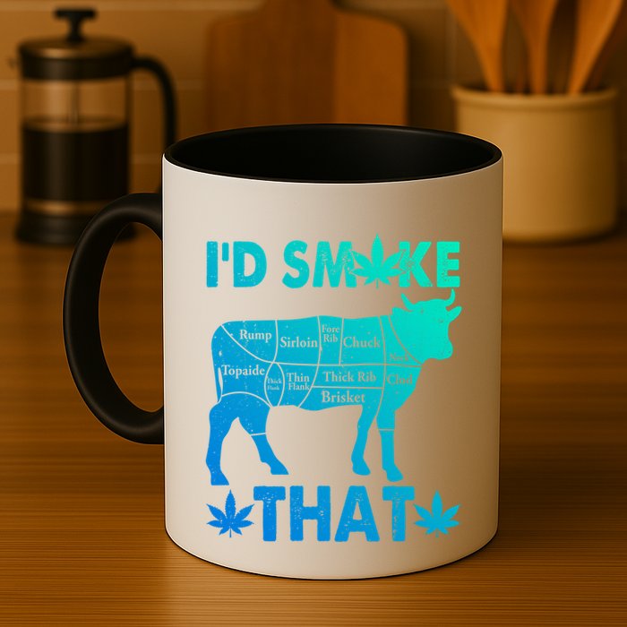 Funny Weed Chef Butcher Smoke Marijuana Beef Funny Dad Gift Mug