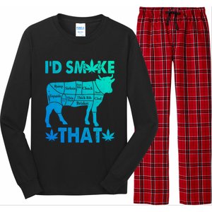 Funny Weed Chef Butcher Smoke Marijuana Beef Funny Dad Gift Long Sleeve Pajama Set