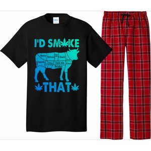 Funny Weed Chef Butcher Smoke Marijuana Beef Funny Dad Gift Pajama Set