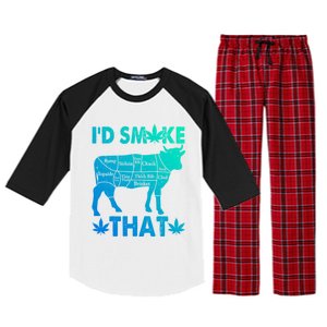 Funny Weed Chef Butcher Smoke Marijuana Beef Funny Dad Gift Raglan Sleeve Pajama Set