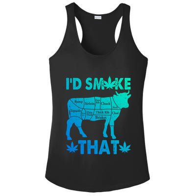 Funny Weed Chef Butcher Smoke Marijuana Beef Funny Dad Gift Ladies PosiCharge Competitor Racerback Tank
