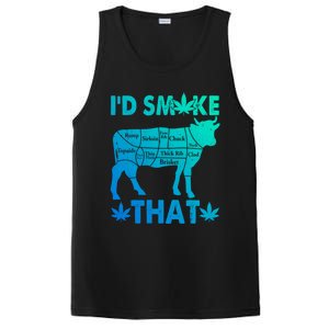 Funny Weed Chef Butcher Smoke Marijuana Beef Funny Dad Gift PosiCharge Competitor Tank