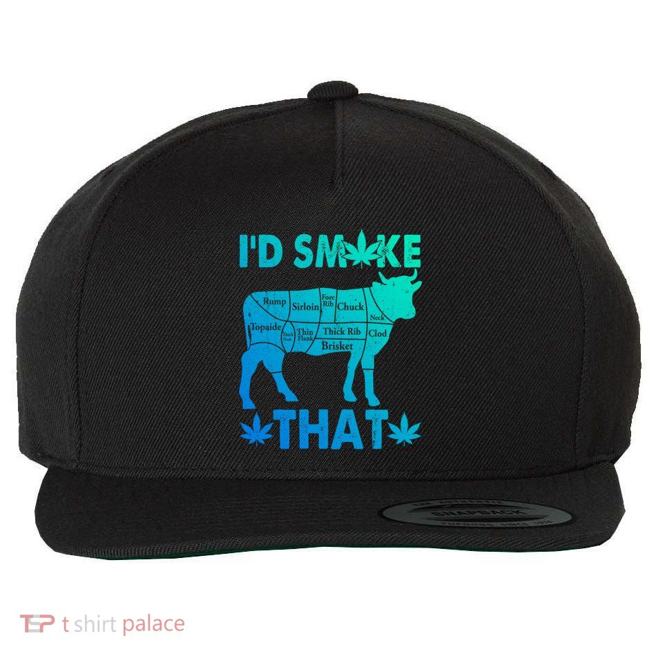 Funny Weed Chef Butcher Smoke Marijuana Beef Funny Dad Gift Wool Snapback Cap